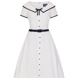 Collectif Adella ivory swing dress size S UK 10/US 6 NWT
